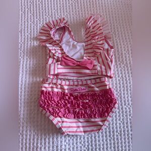 Ruffle Butts Pink and White Striped Outfit